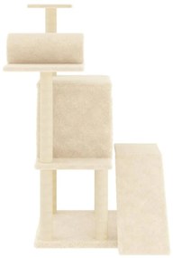 Albero per gatti con tiragraffi in sisal crema 110,5 cm
