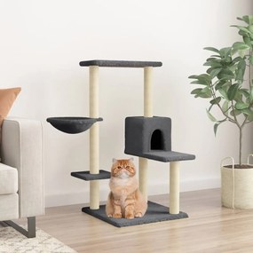 Albero per gatti con tiragraffi in sisal grigio scuro 95 cm