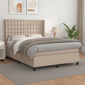 Giroletto A Molle Con Materasso Cappuccino 140x190cm Similpelle /
