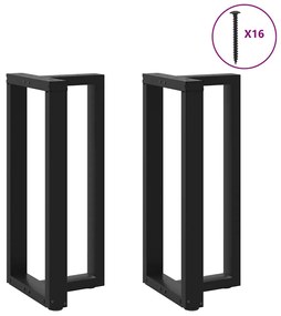 Gambe Tavolo Bar A Forma T 2 Pz Nero 40x35x(90-91) Cm Acciaio /
