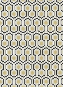 Cole & Son Carta da parati Hicks Hexagon - Schwarz/ Gold