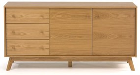 Cassettiera bassa in rovere decorato in colore naturale 149x75 cm Kensal - Woodman