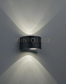 Rosario applique led 4w 400lm, 3000k da esterno mezza luna nero con...