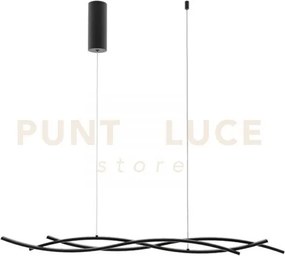 Lampadario a sospensione led kinetic nera 40w 5100lm cct 3000k 4000...