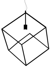 Lampadario In Metallo Industrial Cube Nero 1 Luce E27