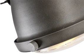 Faretto industriale in acciaio con fissaggio in legno e orientabile 2 luci - Emado