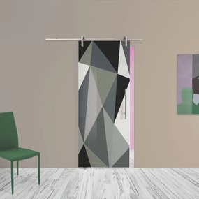 Porta scorrevole Carpet 3 in vetro multicolore, L 88 x H 215 cm, con binario Atelier nero Sinistra