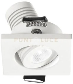 Gfa890c- faretto da incasso regolabile quadrato bianco led 3000k 17...
