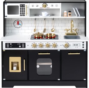 Costway Cucina bambini in legno cucina giocattolo con che si illumina, Cucina giocattolo set da gioco di chef per bambini 3+ anni 2 Colori