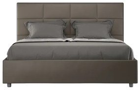 Letto con rete imbottito 160x210 similpelle cappuccino Mika