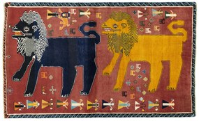 Gabbeh Tappeto persiano 110 x 180 Rosso (Iran) Annodato A Mano