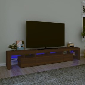 Mobile porta tv con luci led rovere marrone 230x36,5x40 cm