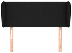 Testiera ad orecchio nera 103x23x78/88 cm in tessuto