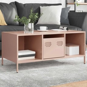 Tavolino Rosa 101,5x50x43,5 Cm İn Acciaio Laminato A Freddo /