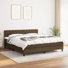 Giroletto A Molle Con Materasso Marrone Scuro 160x200cm Tessuto /