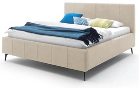 Letto matrimoniale imbottito beige con contenitore con rete inclusa 180x200 cm Lizzano – Meise Möbel
