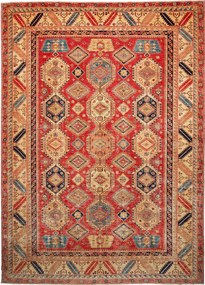 Kazak Tappeto 360x270 Rosso (Pakistan) Annodato A Mano