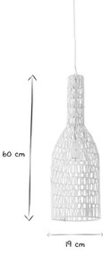 Lampada a sospensione design in rattan bianco D19 cm PHILAE