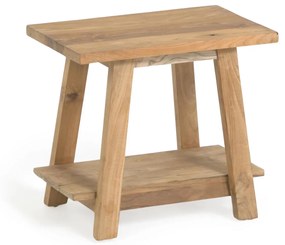 Kave Home - Poggiapiedi Safara in legno massello di teak riciclato 50 x 32 cm