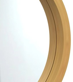 Specchio da Parete con Cinghia Dorato Ø 45 cm