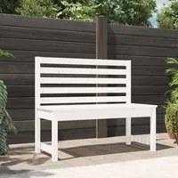 Panca da Giardino Bianca 109 cm in Legno Massello di Pino 824033