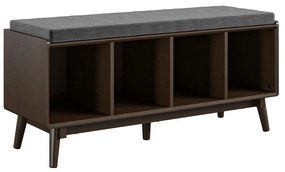 Scarpiera marrone con panca Brittany - Novogratz