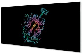Quadro acrilico Note di chitarra colorate 100x50 cm