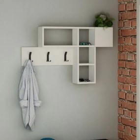 Appendiabiti da parete con vani Game bianco
