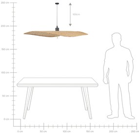 Lampadario legno di bambù beige e naturale 123 cm GALANA Beliani