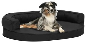 Materasso Ergonomico per Cani 75x53 cm Effetto Lino Nero