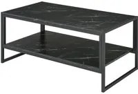 Tavolino Rettangolare da Caff 106x50x47 cm Nero Effetto Marmo