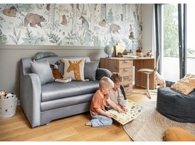 Divano grigio chiaro allungabile e rivestimento in velluto 130 cm Ario – ELTAP