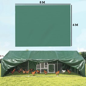 Telo Impermeabile 6x8 m con 28 Occhielli per Fissaggio in PE Resistente agli Strappi da 90 GSM Verde...