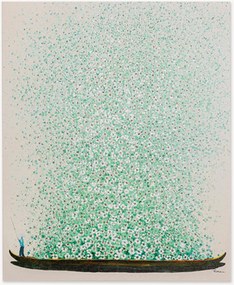 Stampa su tela rifinita a mano Flower