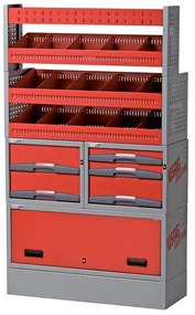 Armadietto da officina USAG Composizione per allestimento furgone in acciaio  5 cassetti 4 ripiani, L 99 x P 37.5 x H 168.8 cm
