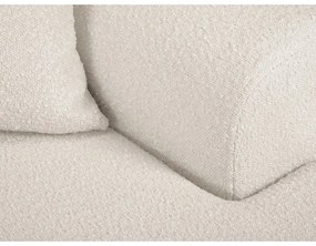 Divano angolare beige allungabile e con contenitore (con penisola a destra/con chaise lounge) con rivestimento in bouclé Kyoto – Cosmopolitan Design