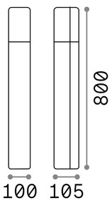 Paletto Da Esterno Moderno Pulsar Alluminio Antracite 1 Luce E27