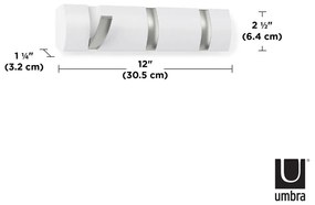 Appendiabiti da parete bianco in legno di pioppo Flip - Umbra