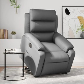 Poltrona Alzapersona Reclinabile Grigio İn Similpelle /