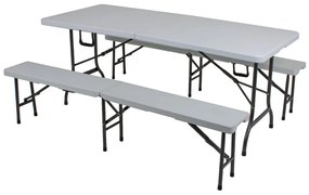 Set di tavolo e panche da campeggio pieghevole Mufaro - Garden Pleasure