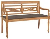 Panca Batavia con Cuscino Talpa 120 cm in Massello di Teak cod mxl 45796