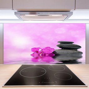 Pannello paraschizzi cucina Fiore d'arte rosa 100x50 cm