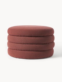 Pouf imbottito XL in bouclé con vano contenitore Alto