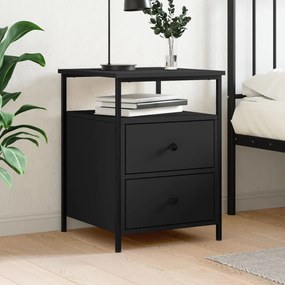 Comodino Nero 44x45x60 Cm İn Legno Multistrato /