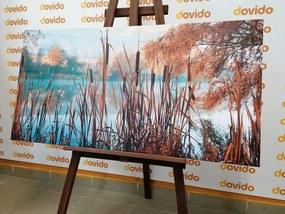 Quadro su tela – Fiume nel mezzo della natura autunnale