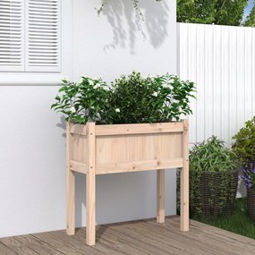 Fioriera da Giardino con Gambe 70x31x70 cm Legno Massello Pino