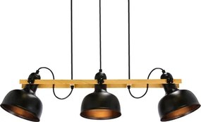 Lampadario a sospensione con filo RENO 3xE27/40W/230V nero/marrone