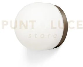Domu applique da parete in bronzo vetro bianco 1 luce d.15cm attacc...