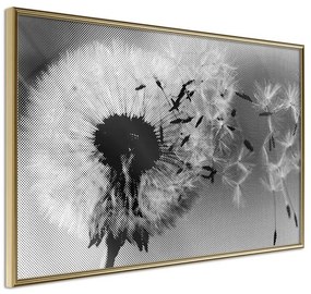 Poster  Dandelion in the Wind  Cornice Quadri Cornice d'oro, Larghezza x Altezza Home decor 60x40