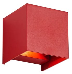 Lampada da parete moderna da esterno rosso scuro con LED IP54 - Edwin